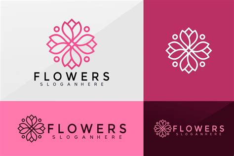 Flower logo vector, Brand Identity logo design, modern logo, Logo ...