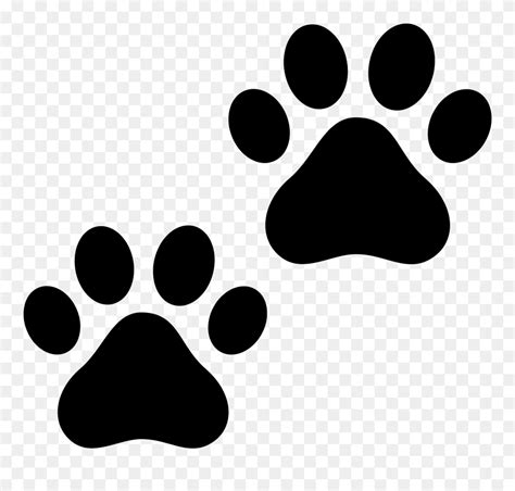 Paw Print Frame Clipart - Paw Print Clipart Black And White - Png ...