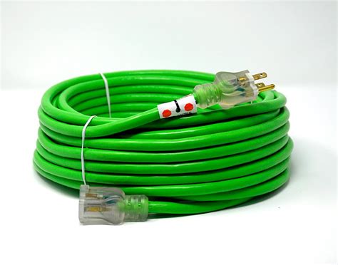 10 Gauge SJTW Extension Cord w/ Single Lighted End (Green) - Fourman Industries