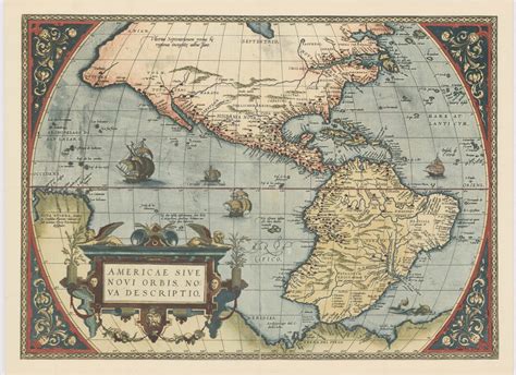 1570 map of the Americas - by Abraham Ortelius | Map, New world map, Antique world map