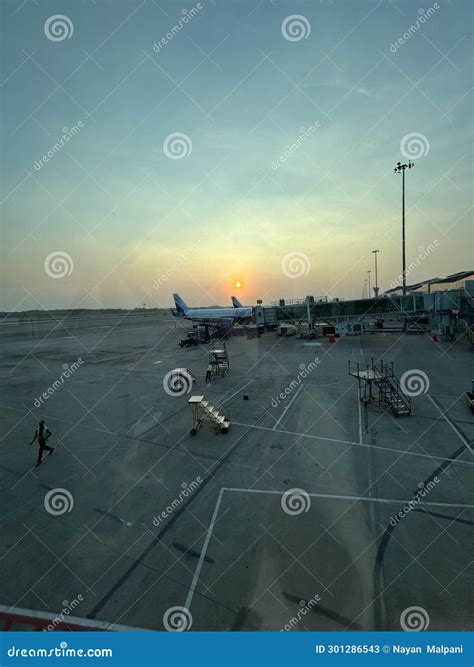 A Shot at Rajiv Gandhi International Airport Stock Image - Image of sunset, travel: 301286543