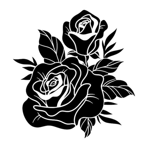 Free Vector | Hand drawn rose silhouette