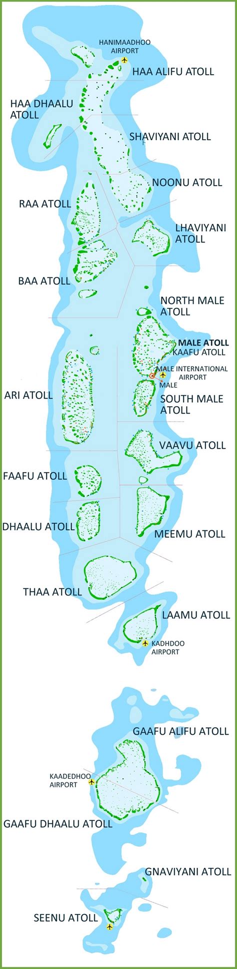 Maldives atoll map - Ontheworldmap.com