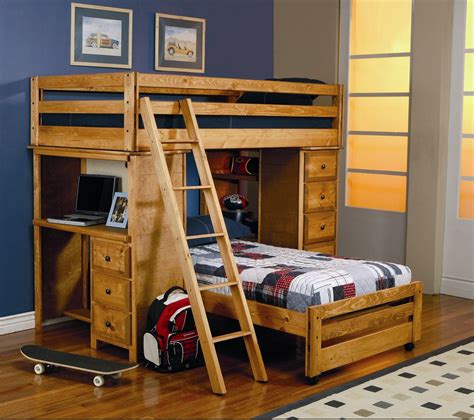 Enchanted Twin Over Twin L-Shaped Bunk Bed with Bookcase | Bunk bed with desk, L shaped bunk ...