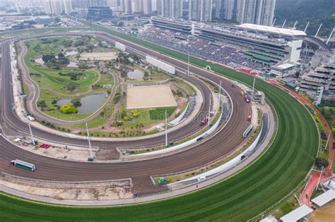 Sha Tin Racecourse in Hong Kong Stock Image - Image of purebred ...