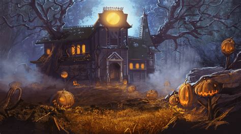 Halloween Haunted House Background Images