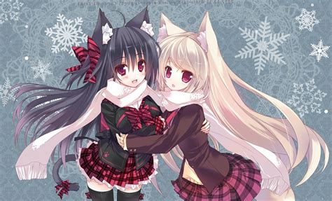 Black Anime Girl With Cat Ears - MAXIPX