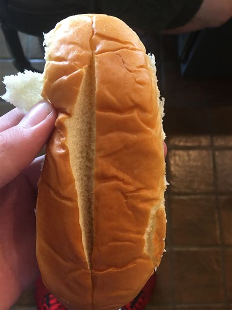 Hot dog bun opens from the top : mildlyinteresting