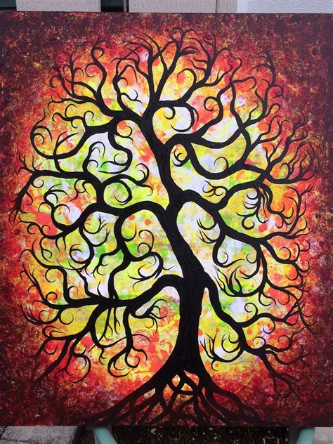 Tree of life Original painting tree painting Abstract tree | Etsy