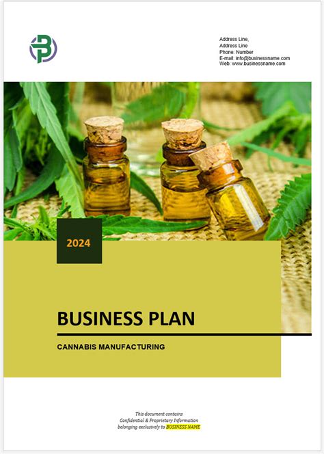 Cannabis Manufacturing Business Plan Template (third party extracts ...