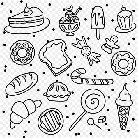 Sweets Clipart Black And White