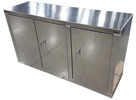 Garage Cabinet - 6 foot - Deluxe - Diamond Plate Aluminum | GarageTeam