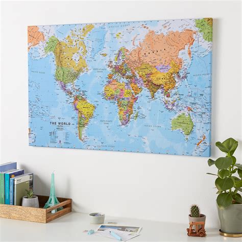 large world map canvas Archives - Maps International Blog