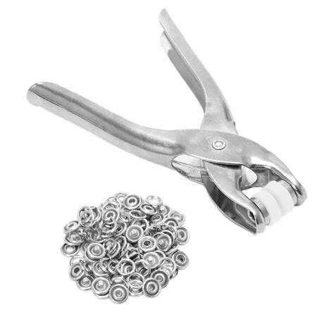 Metal Prong Ring Snap Fasteners Press Studs Plier 9.5mm 100Pcs Ring Snap M02-in Pliers from ...