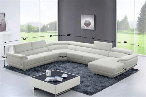 Modern Contempo - Davenport Leather sectional sofa OFF WHITE