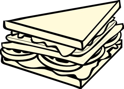 Sandwich Half B&w Clip Art at Clker.com - vector clip art online, royalty free & public domain