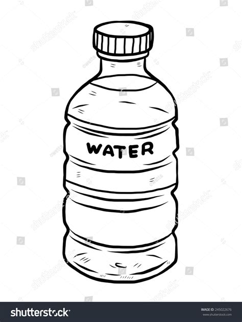 Water Bottle Cartoon Vector Illustration Black Stock Vector (Royalty ...