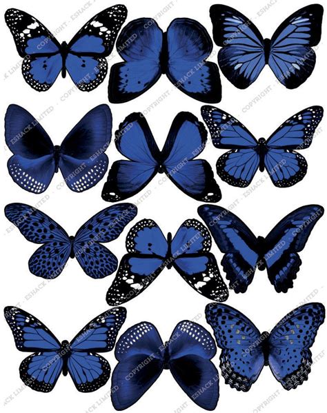 Cakeshop 12 X PRE-CUT Blue Butterfly Edible Cake Toppers BT065 - Etsy