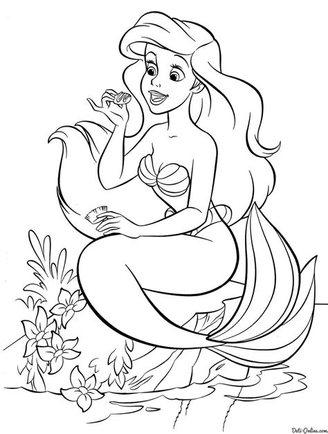 Little Mermaid Coloring Pages | Mermaid coloring pages, Disney coloring ...