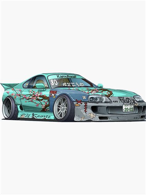 "Toyota Supra MK4 Drift Car Digital Art JDM " Sticker for Sale by AmanveerJ01 | Redbubble