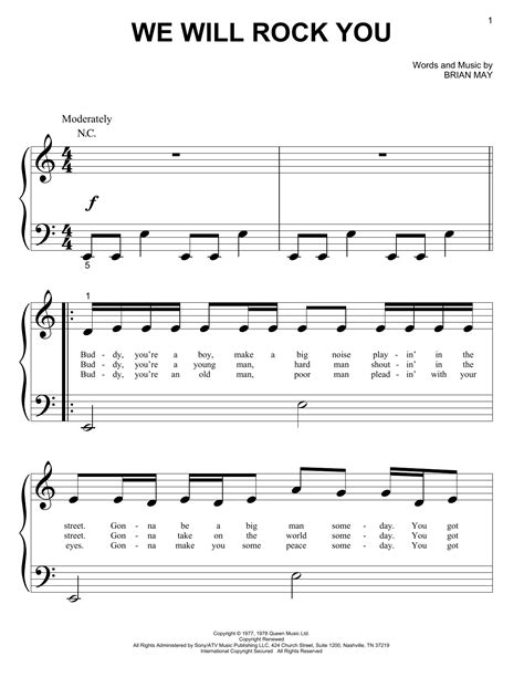 Queen - We Will Rock You sheet music