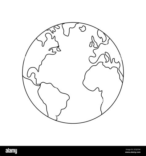 Simple Round World Map Outline