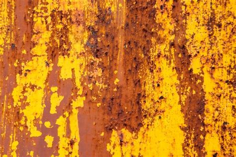 Premium Photo | Rusted yellow painted metal. abstract texture matal background.