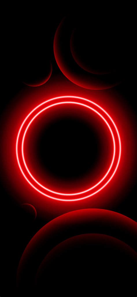 Download Black Red Neon Circle Wallpaper | Wallpapers.com