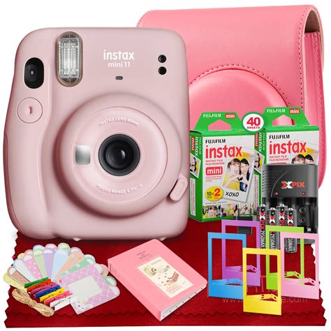 FUJIFILM INSTAX Mini 11 Instant Film Camera (Blush Pink) with Fujifilm ...