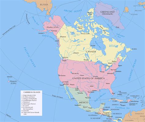 Maps of North America and North American countries | Political maps ...