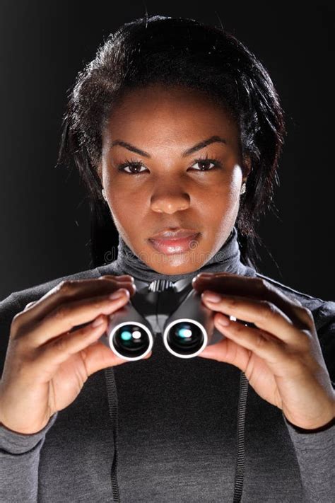 Female Secret Agent Spy Holding Binoculars Royalty Free Stock Image - Image: 18345956