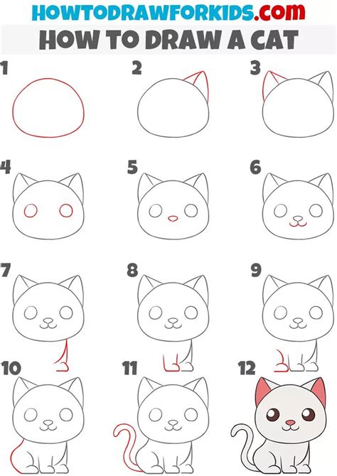 How to Draw a Cat Very Easy - Drawing Tutorial For kids Cat Drawing For Kid, Simple Cat Drawing ...