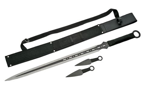 28" Ninja Blade with Two Throwing Knives Modern Samurai Sword