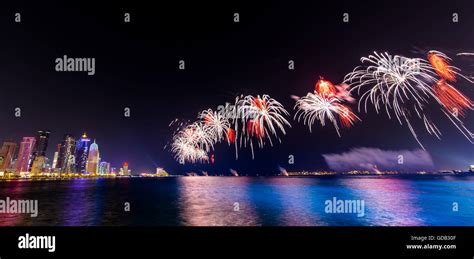 Qatar National Day Fireworks Stock Photo - Alamy