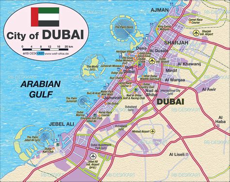 UAE Dubai Metro City Streets Hotels Airport Travel Map Info: Detail ...