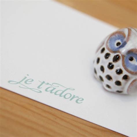 Items similar to je t'adore letterpress card on Etsy