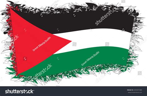 Flag State Palestine Vector Illustration Stylized Stock Vector (Royalty ...