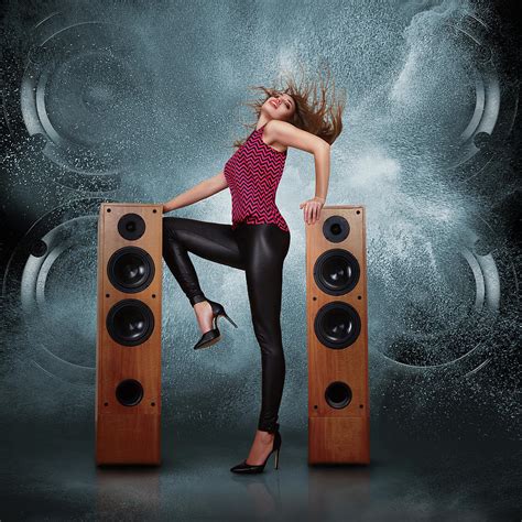 Woman Dancing Against Of Powerful Speakers Photograph by IPolyPhoto Art