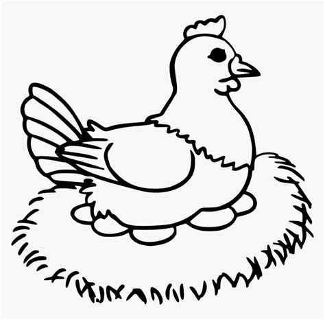 Transparent Hen Png - Hen Laying Eggs Drawing, Png Download - kindpng