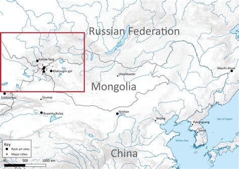 Map of the eastern Eurasian Steppe and the locations of places ...