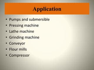 Three Phase Induction Motor & Its Application | PPT