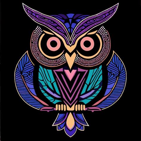 Premium Vector | Mystical owl concept shadows of visual brilliance