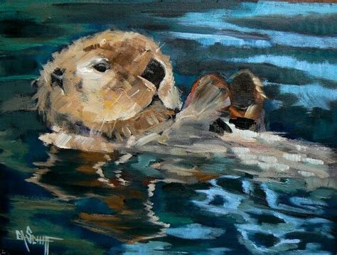 Wildlife Giclee Sea Otter Painting Animal Artwork Print | Etsy