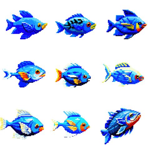 Tropical Fishing Assets - Pixelart / Pixel Art spriteTropical fish Pack for RPG fantasy by ...