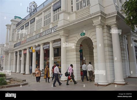 Connaught Place, a shopping complex in New Delhi, India was built by the British in 1931 Stock ...