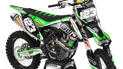 Custom dirt bike Graphics kit BUD Racing CA12B kawasaki | custom-graphics-mx