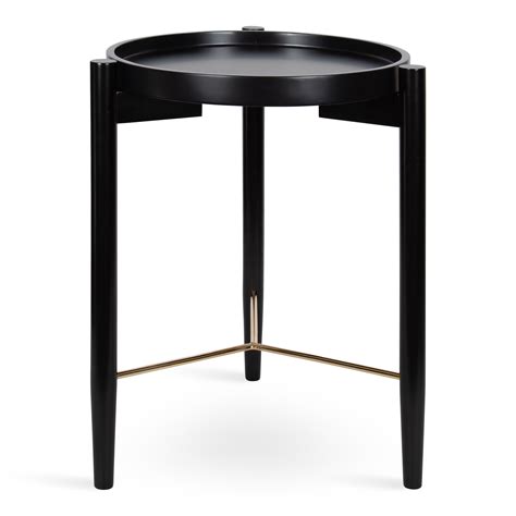 Kate and Laurel Curt Modern Round Wood Side Table, 18 x 18 x 24, Black ...