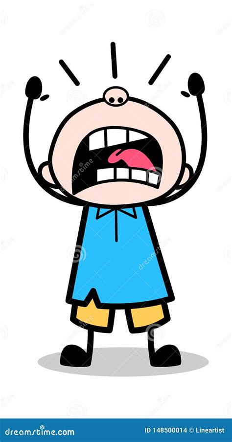 Yelling - School Boy Cartoon Character Vector Illustration Stock Illustration - Illustration of ...