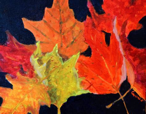 Autumn Leaves Painting Original Acrylic Painting Maple leaves