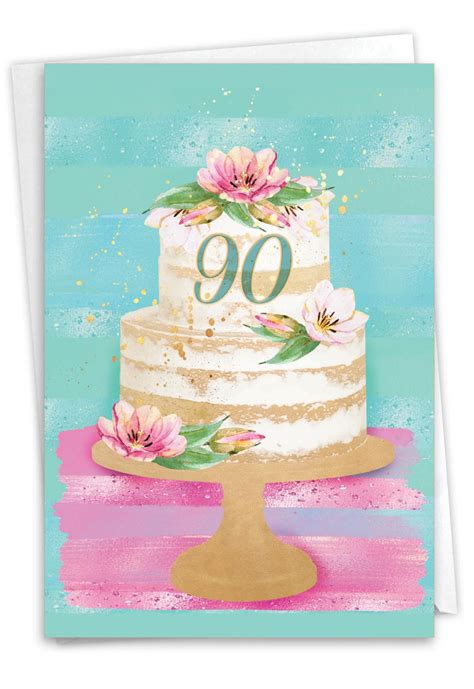 Number Cake 90, Printed Milestone Birthday Greeting Card - C10114MBG ...